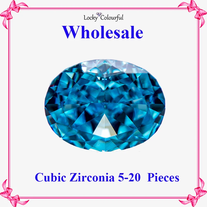

Cubic Zirconia Wholesale Crushed Ice Cut Oval Shape Aquamarine Color Charms Beads for Diy Jewelry Making Material No Certificate