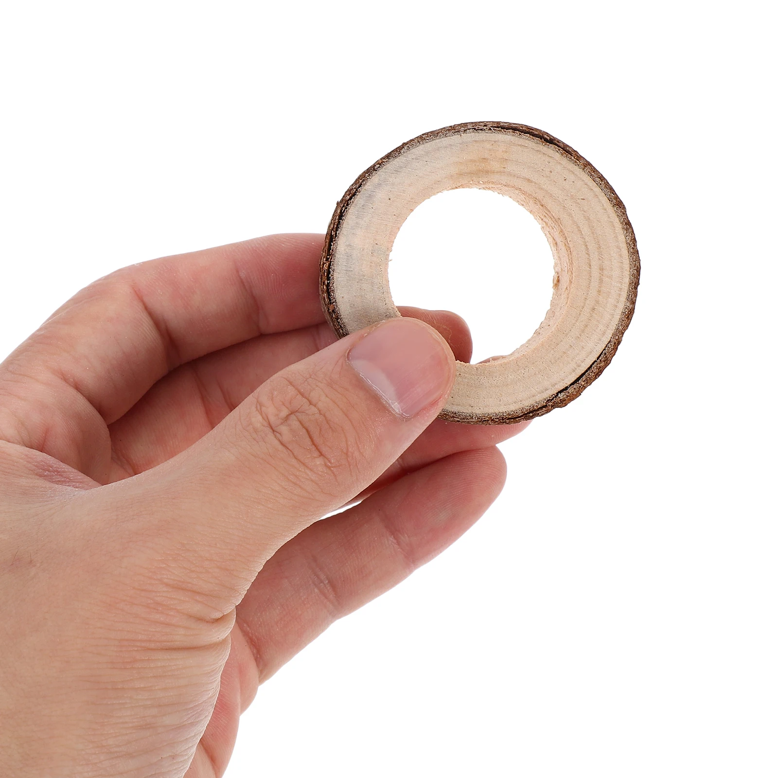 

8Pcs Circle Wood Pendants Natural Unfinished Wooden Napkin Rings for Hotel Wedding Table Decorations and Crafts