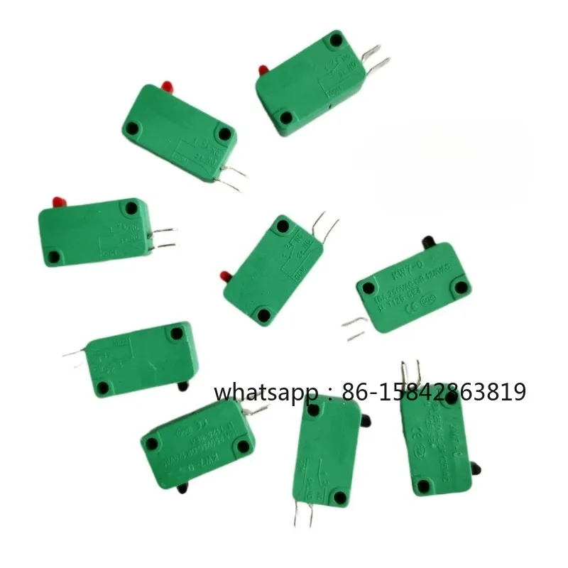10pcs Microswitch Sensitive Micro Switches Red Black Button NO 16A 125V/250VAC KW7-0-AF for Special High-Current Welding Torch