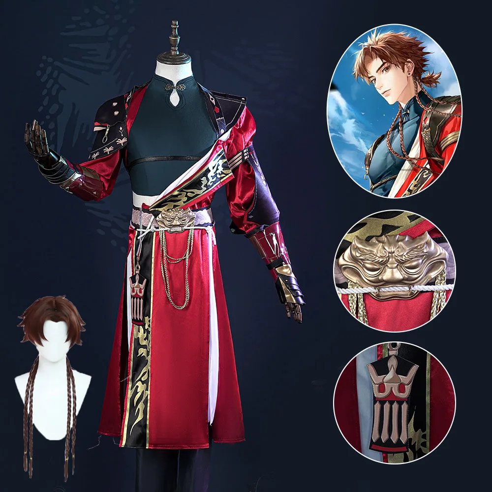 Game Ashes of the kingdom Sunce Cosplay Costume Anime Ancient Hanfu Dress Wig Shoes Earrings For Women Men Adult Halloween Game