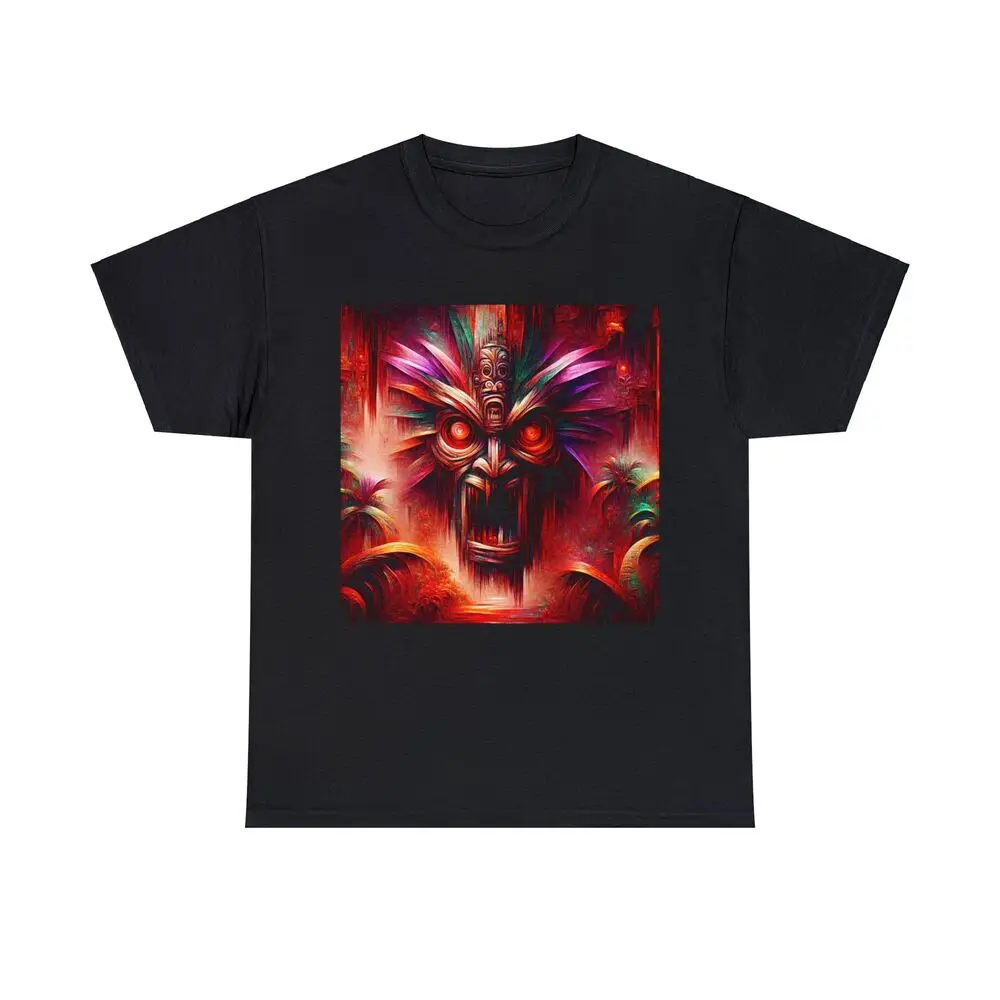 Eerie Tiki Mask Tropical Horror Summer Streetwear Hawaii For Man Woman Short Summer Tees Luxury Brand Fashion Couple's Cloths