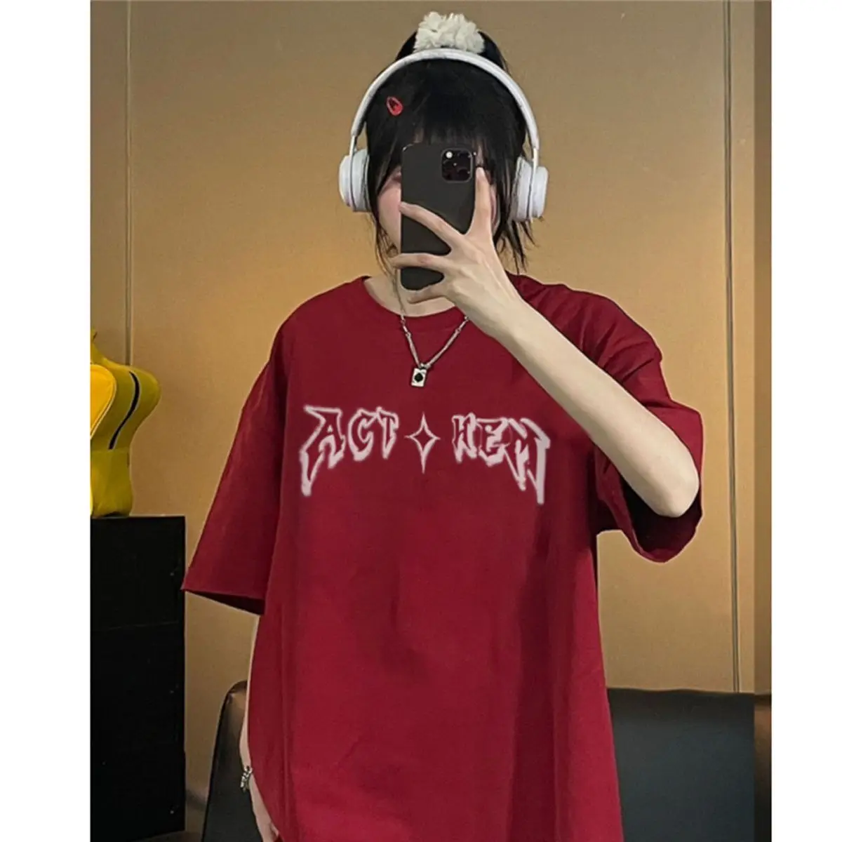 

Solid Color Summer Loose Pullovers Printing Young Style Short Sleeve Tops Ladies O-neck T-Shirts Normcore Women's Clothing 2024