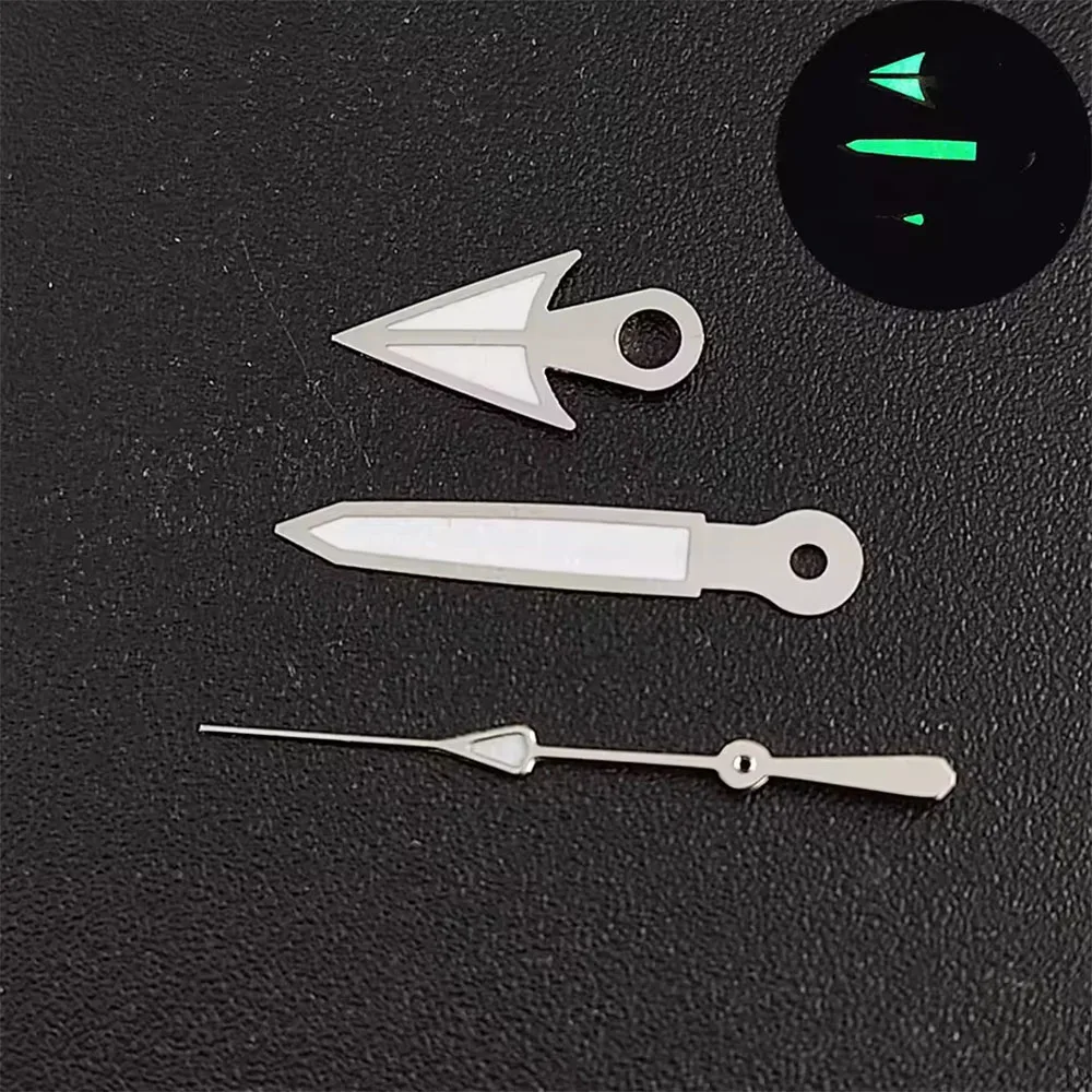 High quality 8*12.5*12.5mm Watch Hands Green Luminous Hands Fit NH35 NH36 Movement Super Green light pointer