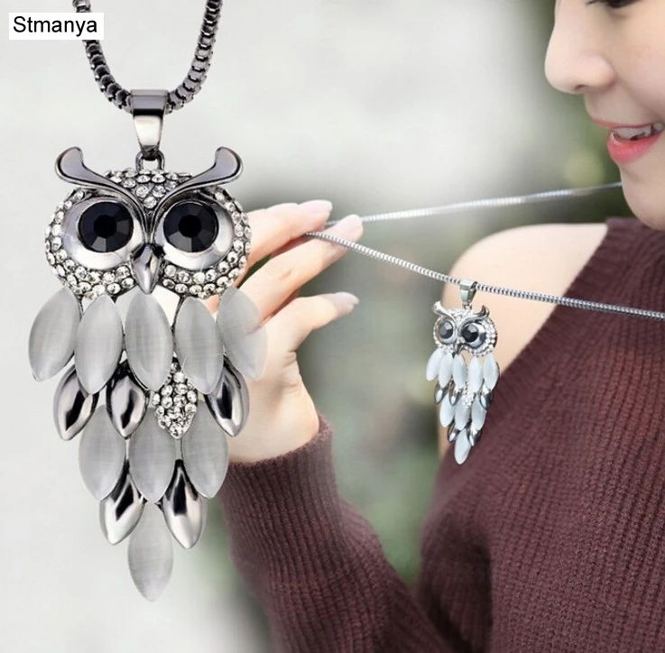 New Fashion Owl pendant Long Necklace  Chains Fashion Necklaces & Pendants women Party & birthday Gift Jewelry N1084