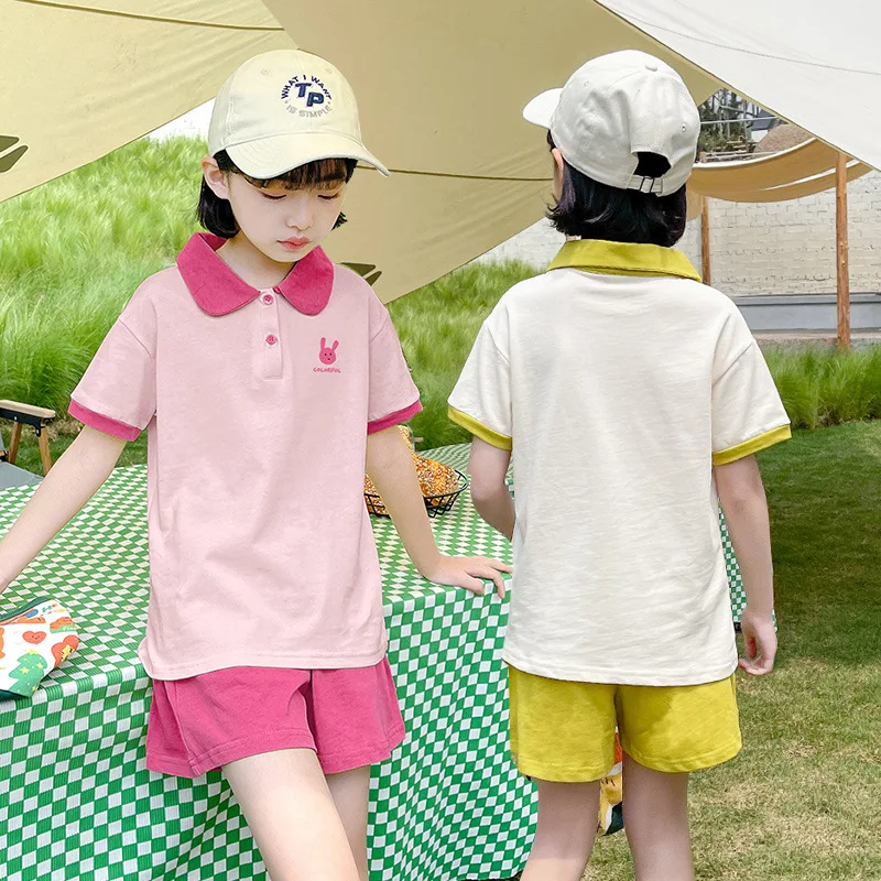 

Girls Suit Children's Summer Clothing2024New Western Style Children's Clothes Children's Short-Sleeved Shorts Two-Piece Set Whol