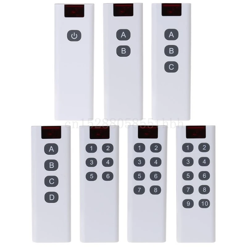 Universal Wireless Learning Code Digital Remote Controller Transmitter 1/2/3/4/6/8/10 Channels Buttons Keypad AK-7010TX