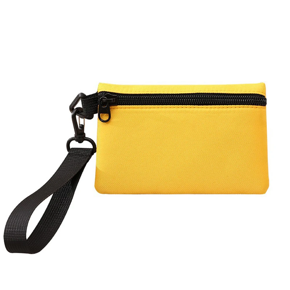 14pcs Coin Purses Canvas Colorful Plain Print Wear-resistant And Ultra-light Long Wallet With Wrist