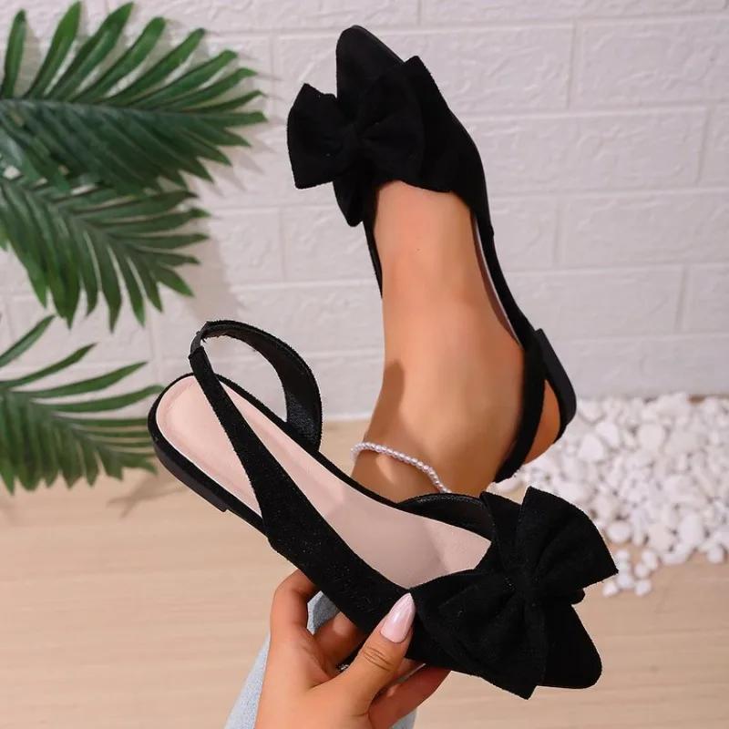 

Летние новые женские туфли-лодочки с острым носком, удобные, на плоской подошве, черные, модные, повседневные, легкие, на низком каблуке