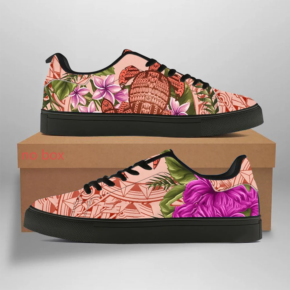 Heren Lederen Sneakers Unisex Veterschoenen Vrouwen Schildpad Hawaiiaans Patroon Groot Maat 48 Casual Schoenen Zapatillas Mujer