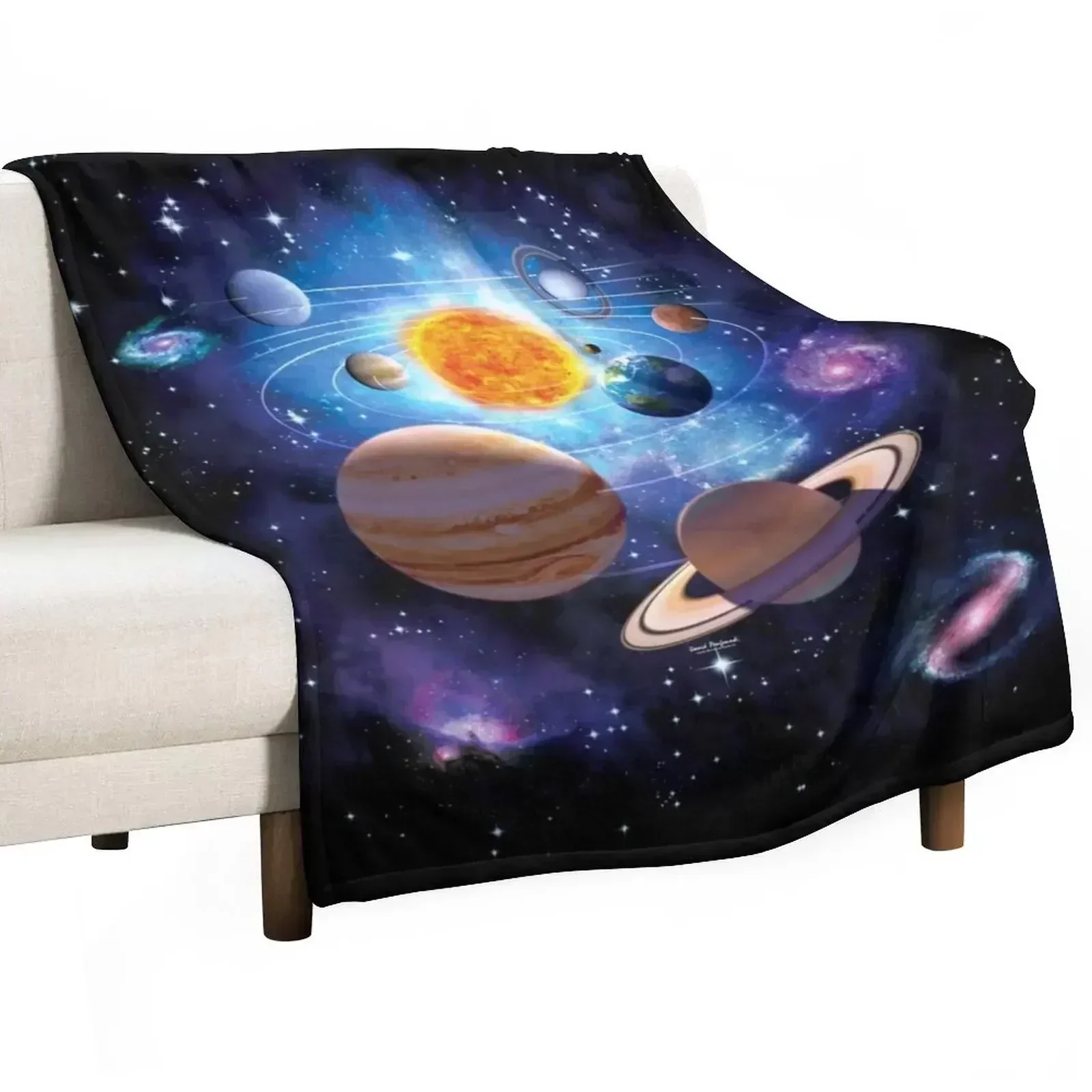 Solar System Throw Blanket Furrys Flannels Sofa Sofas Thermals For Travel Beach Blankets