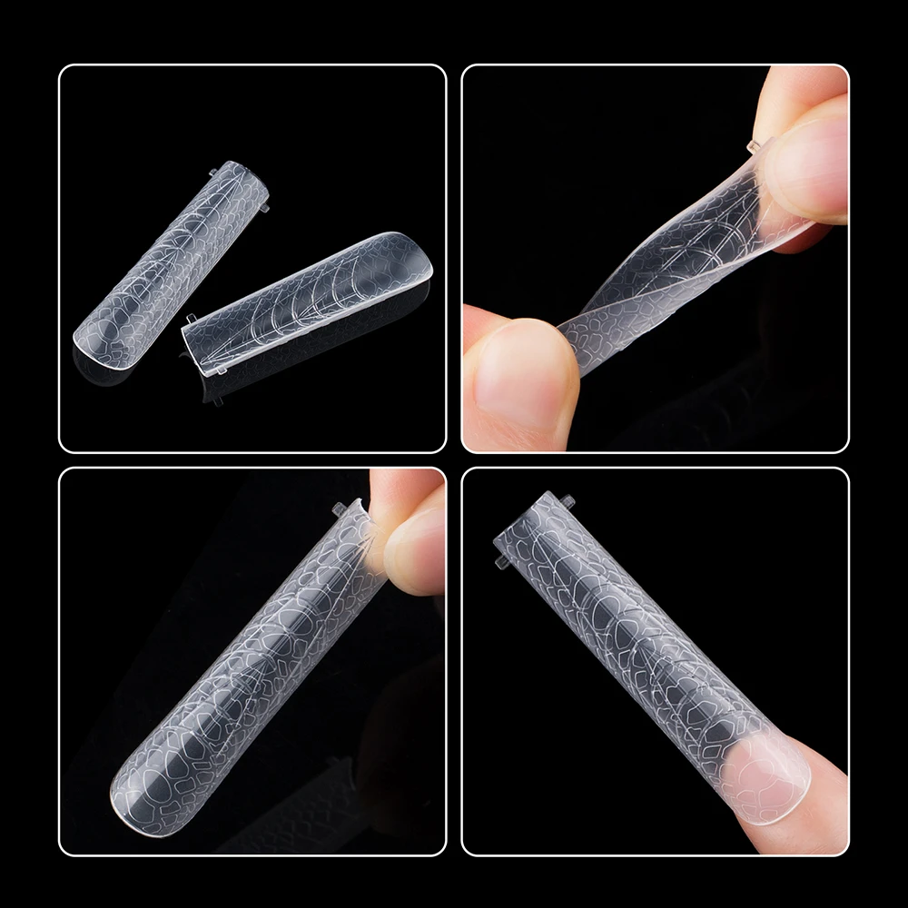 TP 120pcs 3D Nail Dual Forms Mold UV Gel Quick Building Mold For Fake French Nail Tip Extension Top Mold Nails Plastics Forms