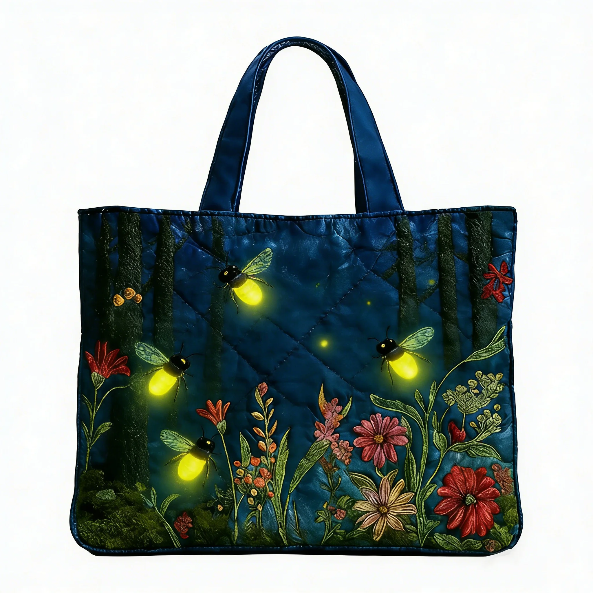 

Firefly PrintingTraditional Quilted Tote Women's Casual Shoulder Bag Daily Handbag For Shopping