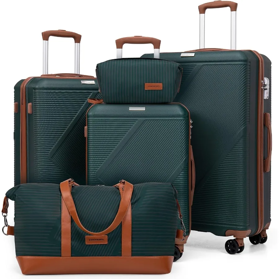 Luggage Sets 5 Pcs, Hardside Spinner Suitcases with Wheels, Lightweight Carry On Luggage Set with TSA Lock, 20in 24in 28in ABS
