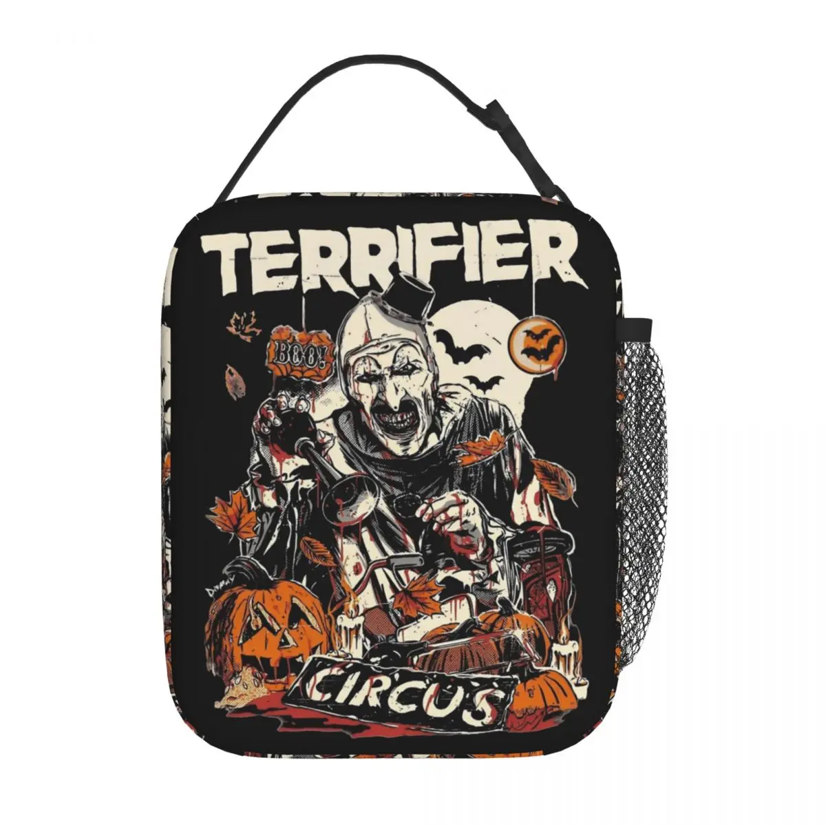 Insulated Lunch Bag Terrifier The Clown Terror Film Halloween Pumpkin Food Box INS Trendy Thermal Cooler Lunch Box For Outdoor