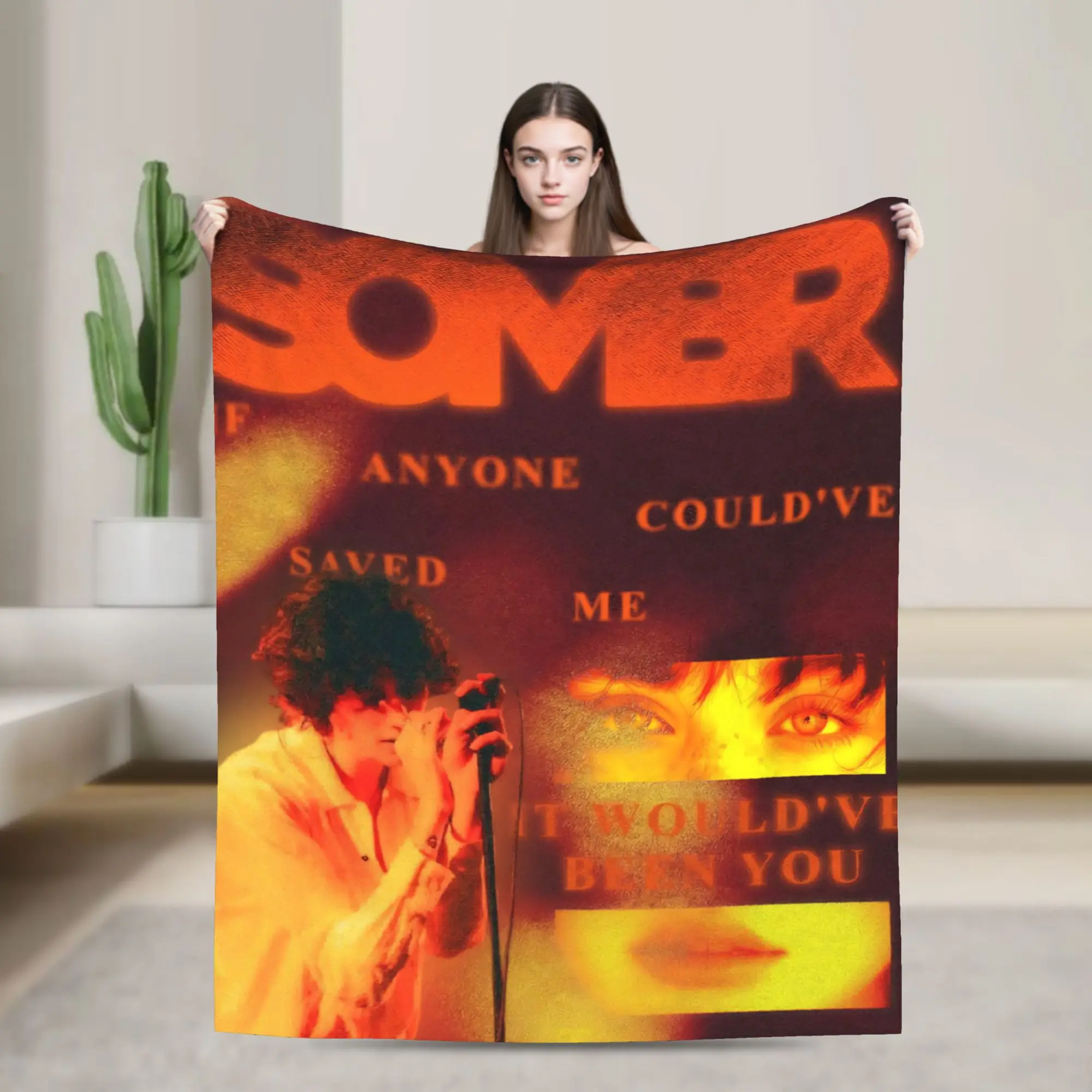 Sombr Music Blanket  Camping Flannel Throw Blanket For Outdoor Warm Soft Customized Quality Bedspread Gift Idea
