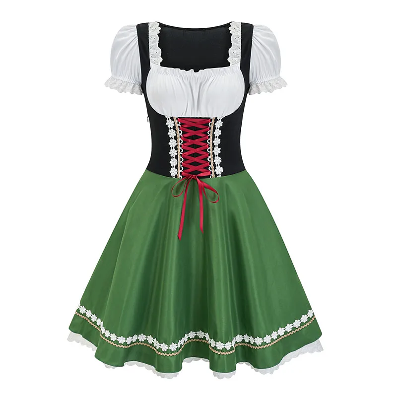 High Quality Red Hot Sexy German Beer Girl Costume Halloween Oktoberfest Party Cosplay Fancy Dress Women 2024 Bavarian Outfit