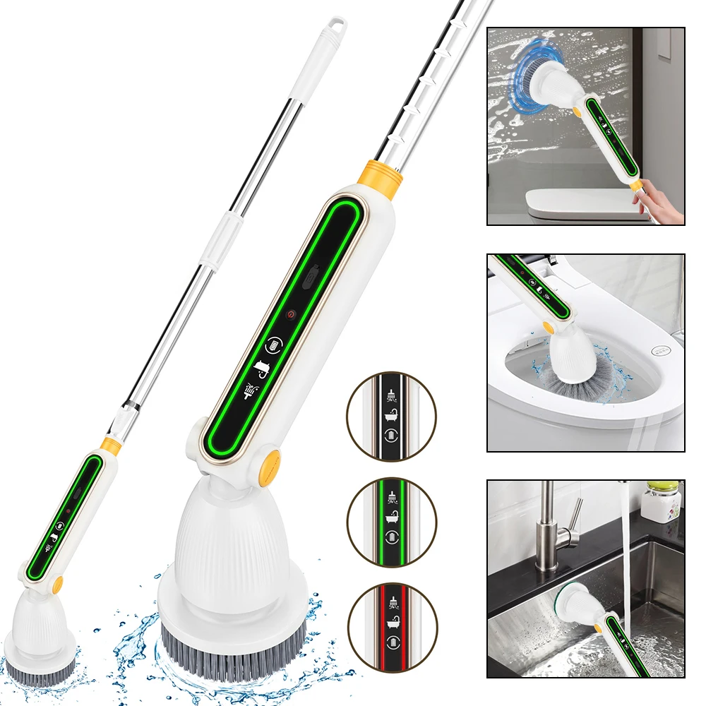 Handheld Bathtub Brush USB Type 12-in-1 Electric Cleaning Brush Bathroom Wash Brush Cleaner Sink Kitchen Cleaning Tool