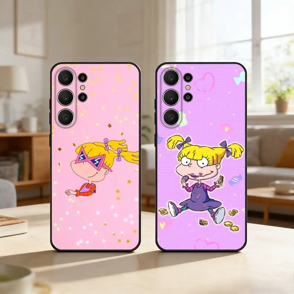 

Rugrat C-Chuckie A-AngelicaS Phone Case For Samsung S26,S25,24,23,22,30,21,10,9,Ultra,Plus,Lite,FE Soft Black Case