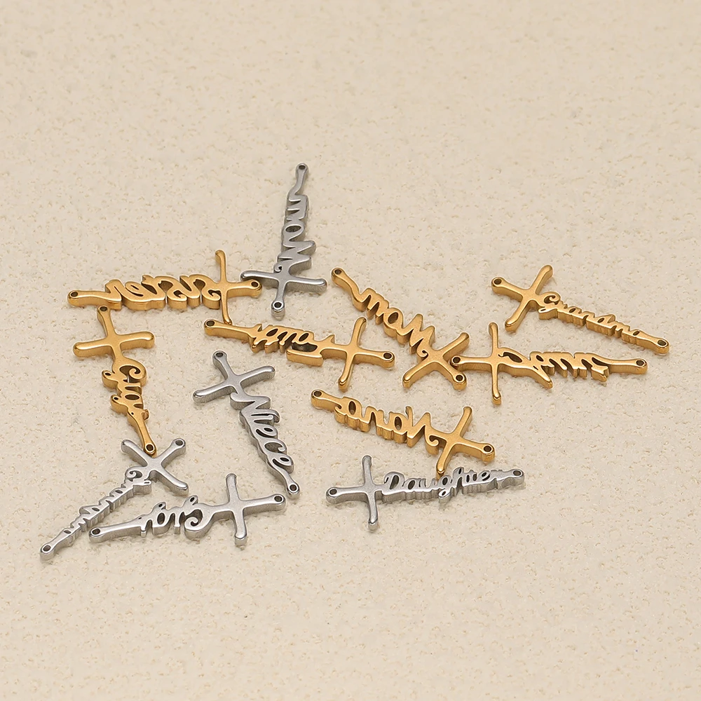 5 Stück Edelstahl-Anhänger zum Muttertag für Familienmitglieder, Halsketten-Anhänger, DIY-Schmuckherstellung, Armband-Zubehör – Detail 5