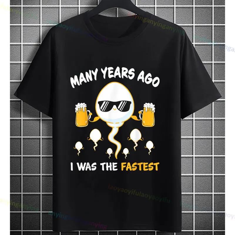 40 Years Ago I Was Once The Fastest 40th Birthday T-Shirt Men and Women Funny DIY Design Graphic Short-sleev Pure Cotton Tees