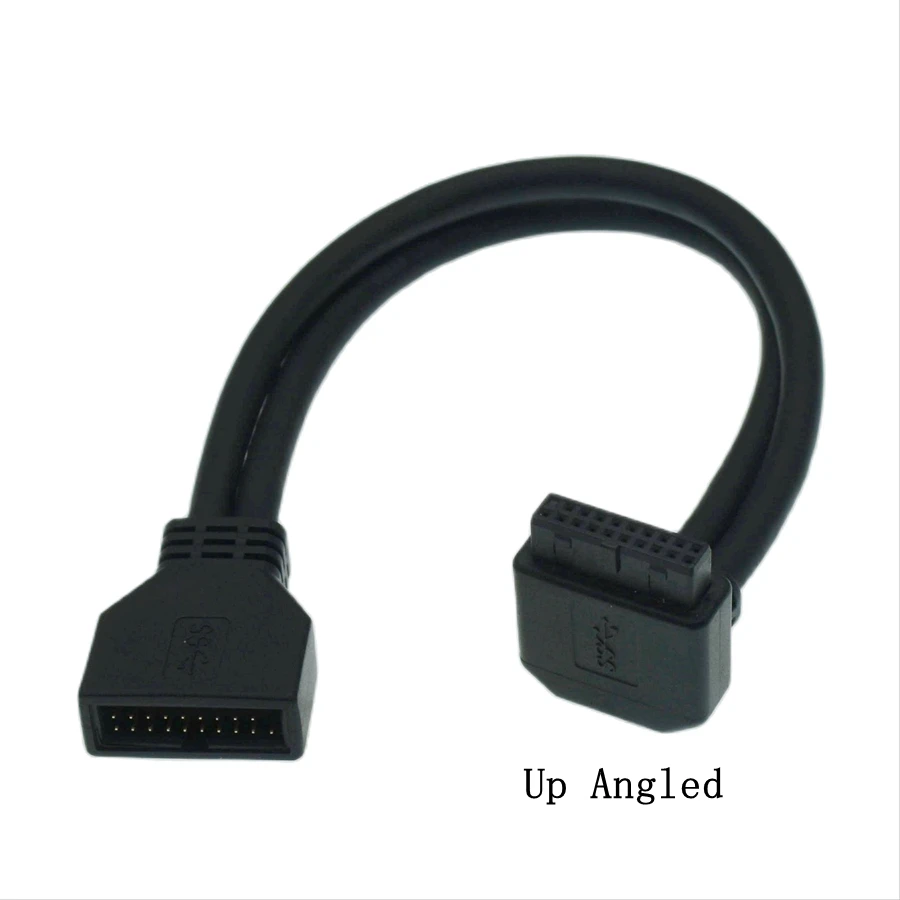 90 Degree Up Down Left Right Angle Computer Motherboard USB3.0 20Pin Female To USB 19pin 20 Pin Male Extension Mainboard Cable