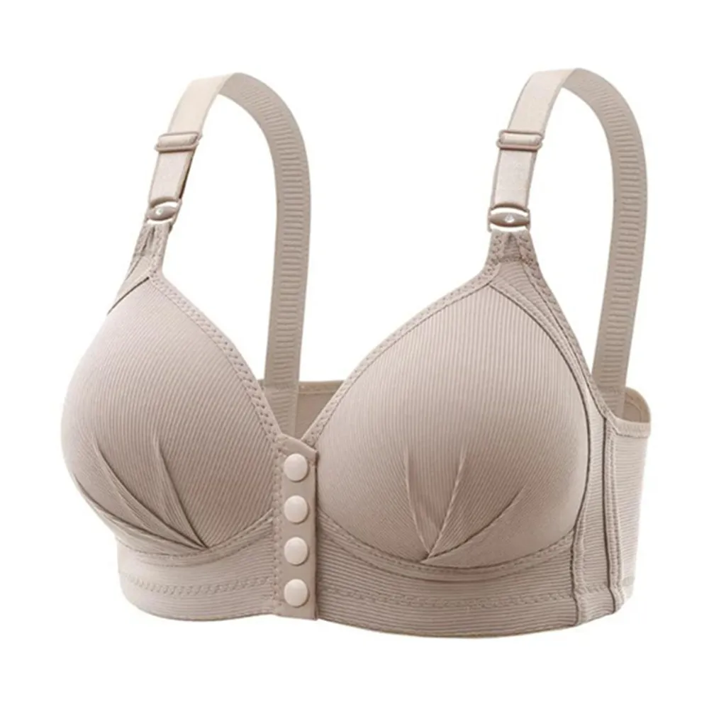 New Large Size Front Buckle Sexy Push up WOMEN'S Bra Adjustable Thin Cup Breathable Comfortable Middle-aged Mom Ladies Underwear