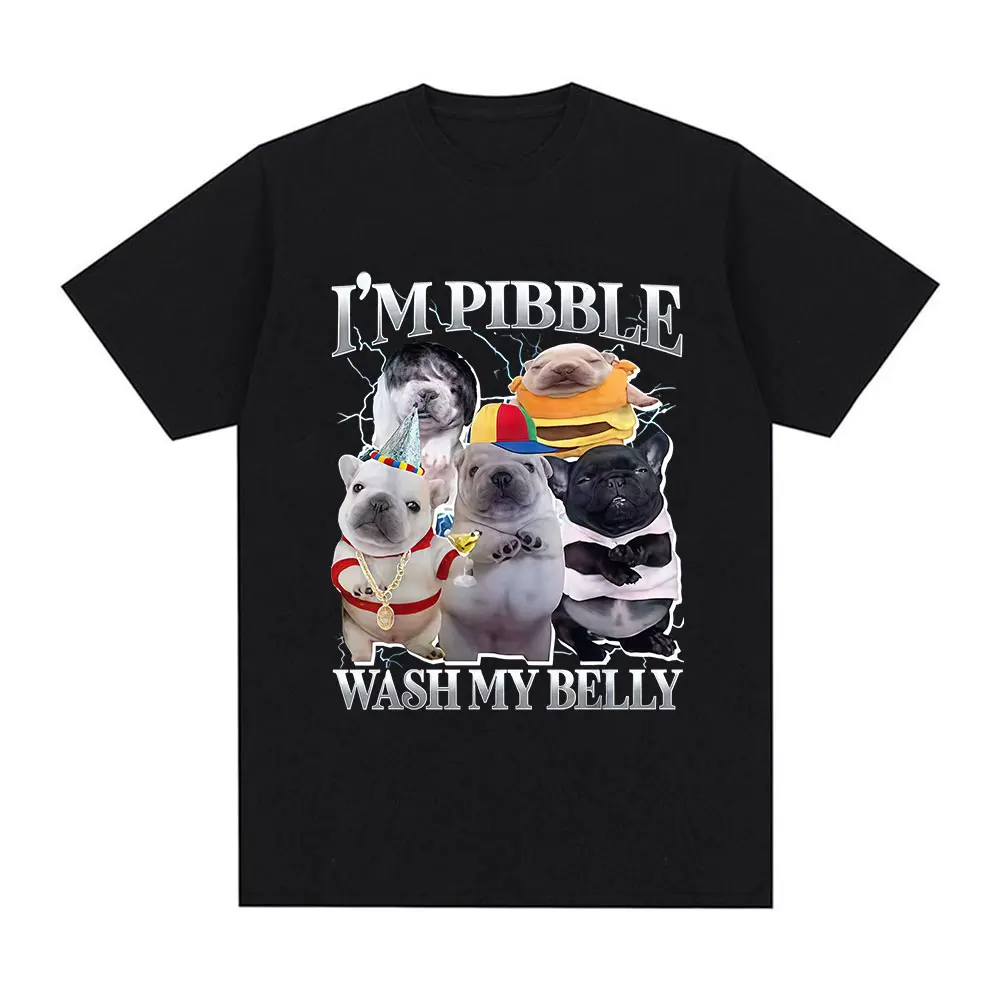 

Футболка I'm Pibble Wash My Belly Funny Dog Meme, женские винтажные футболки, модная милая юмористическая одежда, футболка, женская одежда Y2K