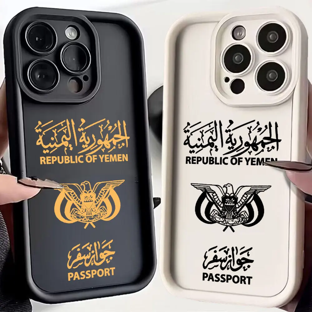 Yemen Passport Phone Case for iPhone 16 15 14 13 12 11 Pro Max Mini XR XS X 7 8 6 6s Plus Soft TPU Back Cover