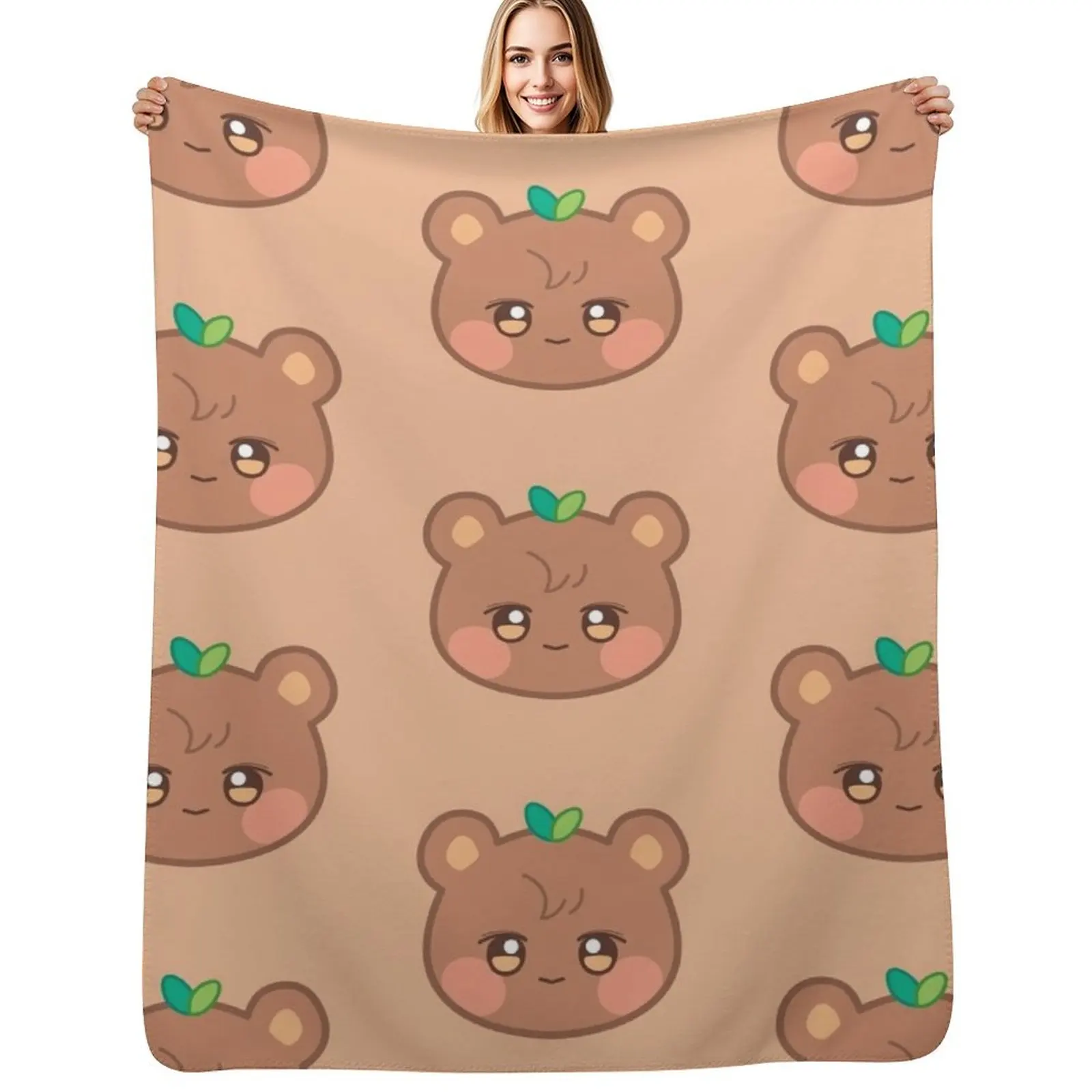 

Ateez jongho aniteez jjongbear Throw Blanket for winter Decorative Sofas Soft Plaid Baby Blankets