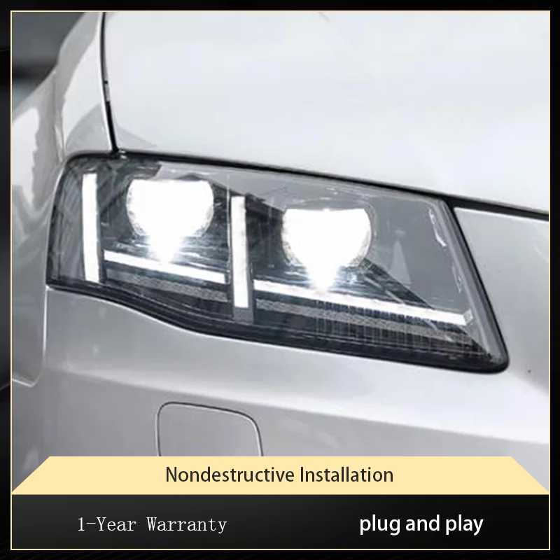 Car Accessories Styling For Audi A4L 2009-2012 Front Lamp DRL Headlight Turn Signal Highlight LED Bulbs Projector Lens Auto