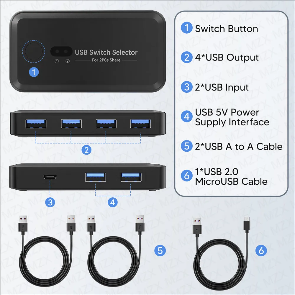 MZX USB 3.0 التبديل KVM الجلاد محدد KM Hub محطة الإرساء حوض 2 الكمبيوتر المحمول ملحقات الكمبيوتر حصة لوحة المفاتيح لماك بوك