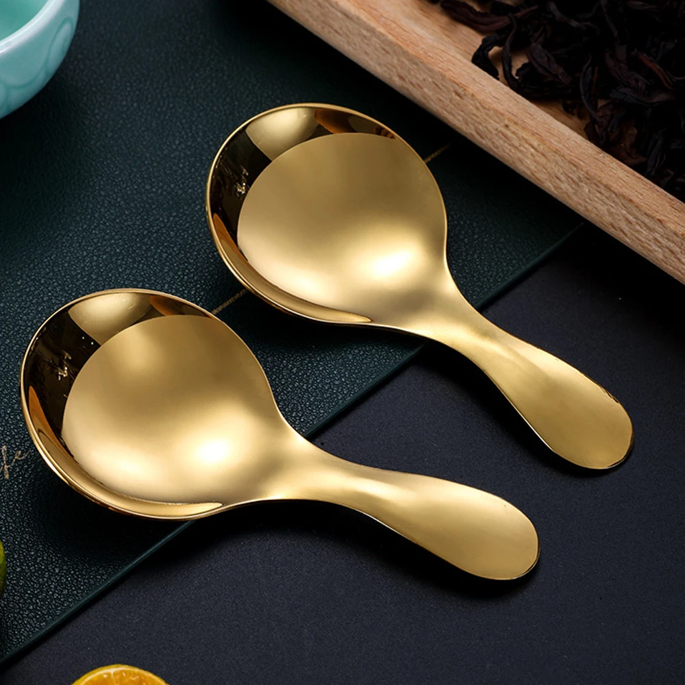 Silver/Golden Stainless Steel Short Handle Spoons Forks Soup Spoons Condiments Spoon Dessert Spoon Tea Coffee Spoons