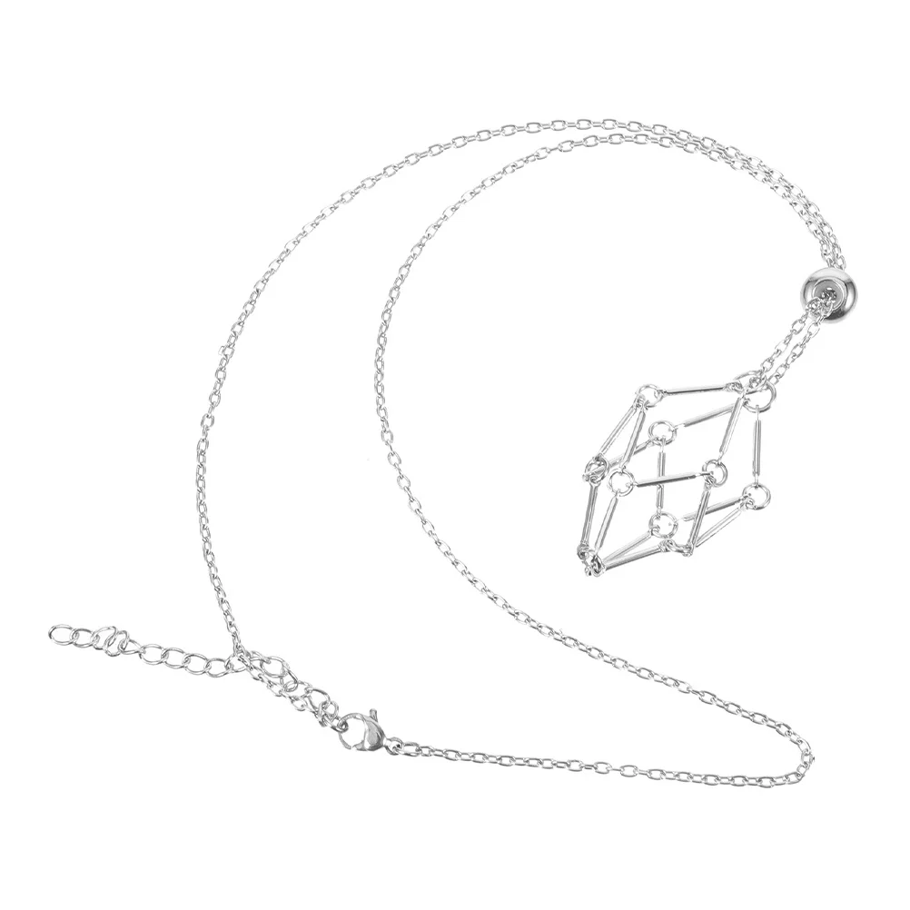 

Adjustable Mesh Net Cage Pendant Necklace For Crystal Stone Holder Diy Jewelry Making Metal Chain Accessory
