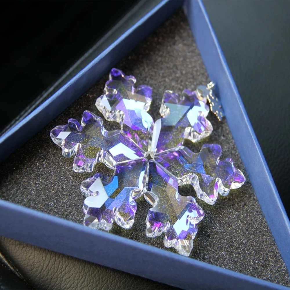 1set AB 89mm Crystal AB Snowflake Pendent High Quality for Car Accessory or Friends Gift