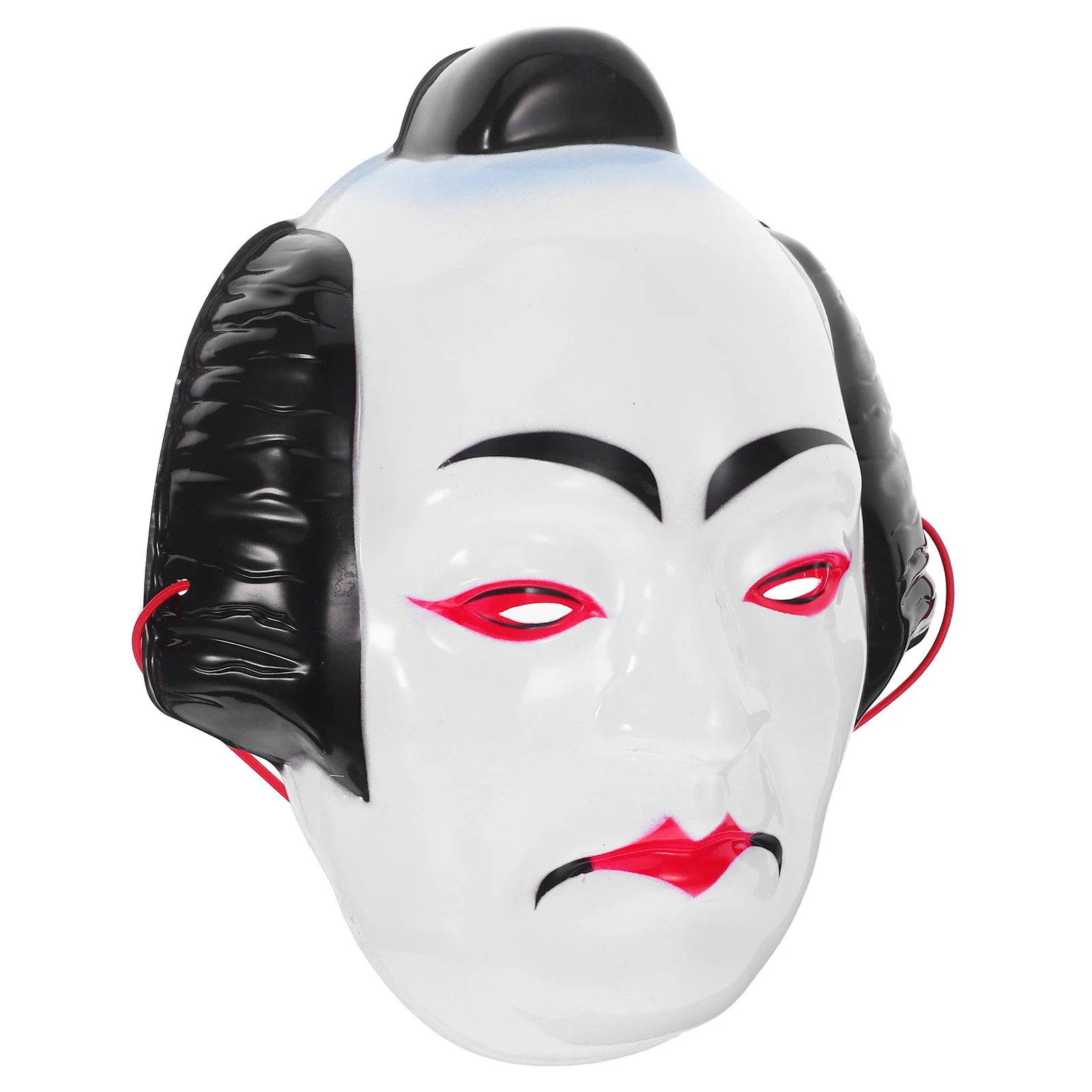 Kabuki Mask Japanese Traditional Theater Face Cover for Men Women Samurai Costume Party Role Play Warrior Stage Performance