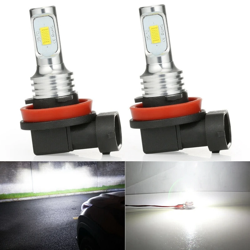 Combo H11 + H7 LED Headlight Bulbs Kit High Low Beam Fog Lamp 6500K White 2 Sets