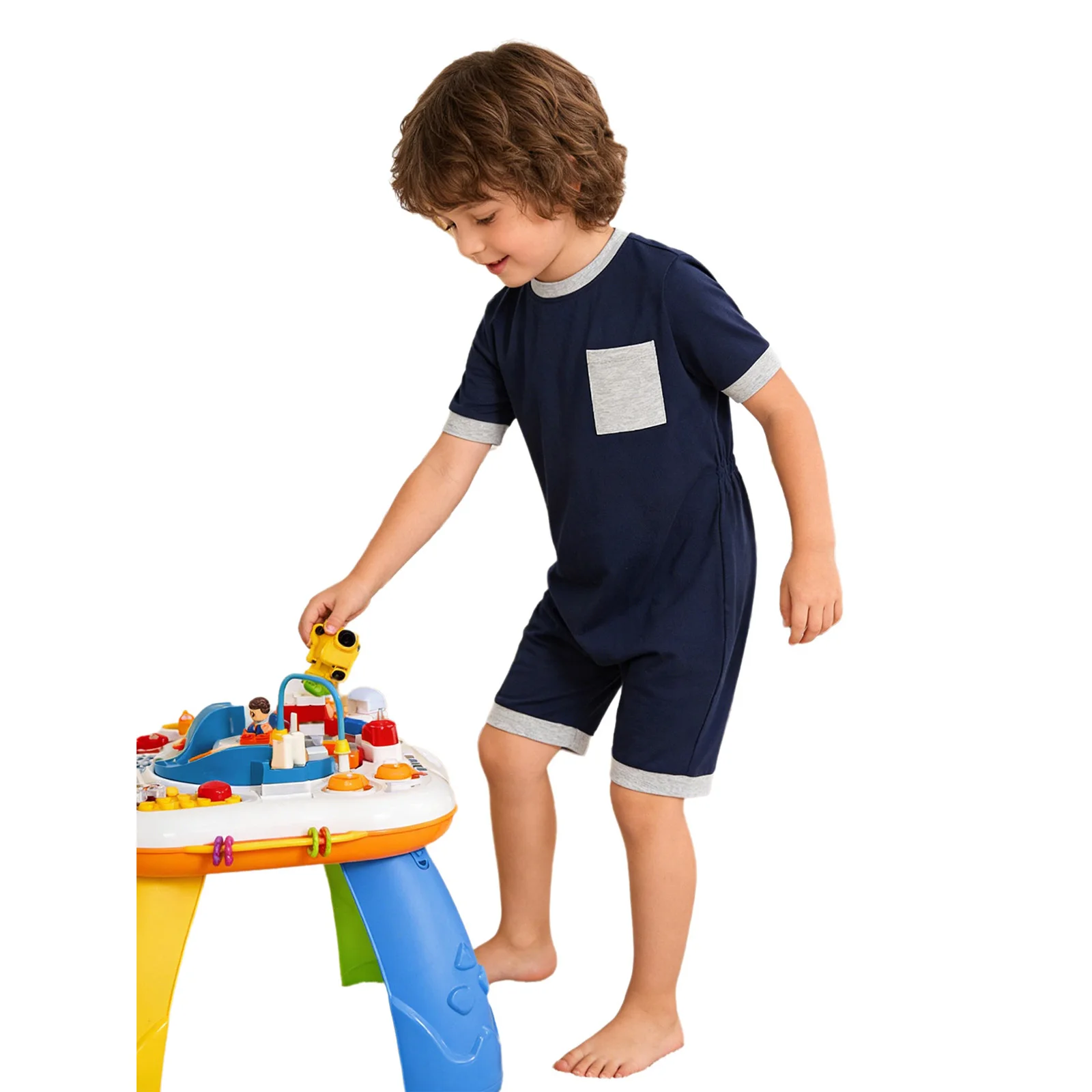 Unisex Kids Special Needs Adaptive Clothing Autism Sensory Boys Girls Anti-Strip Jumpsuit Short Sleeve Back Zipper Bodysuit