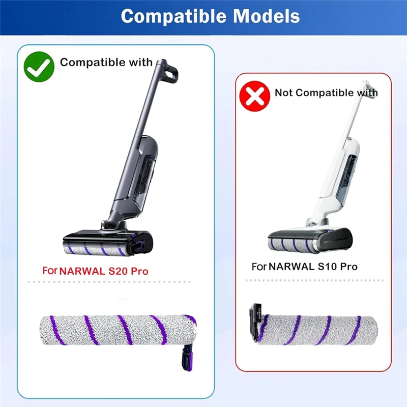 

ABVJ-Replacement Parts For NARWAL S20 Pro Wet Dry Vacuum Cleaner Accessories Inclue HEPA Filters & Brush Rollers