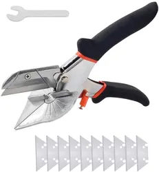 Multi-angle Bevel Scissors, With Adjustable Gusset Cutting Blades, From 45 Degrees To 135 Degrees, With 10 Blades And Wrenches