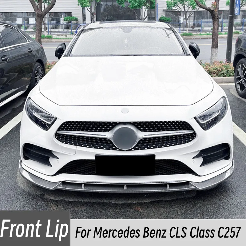 

For 2018-2021 Mercedes Benz CLS Class C257 Car Front Bumper Splitter Lip BodyKit Protector Guard Exterior Tuning Accessories