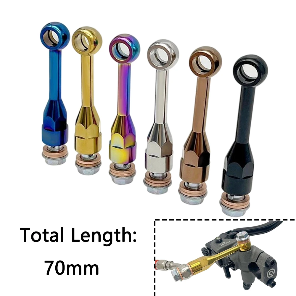 Motorcycle Brake Hose Extension Bracket 70mm M10x1.0mm CNC 304 Stainless Steel Straight Push Brake Hose Connector For RCS
