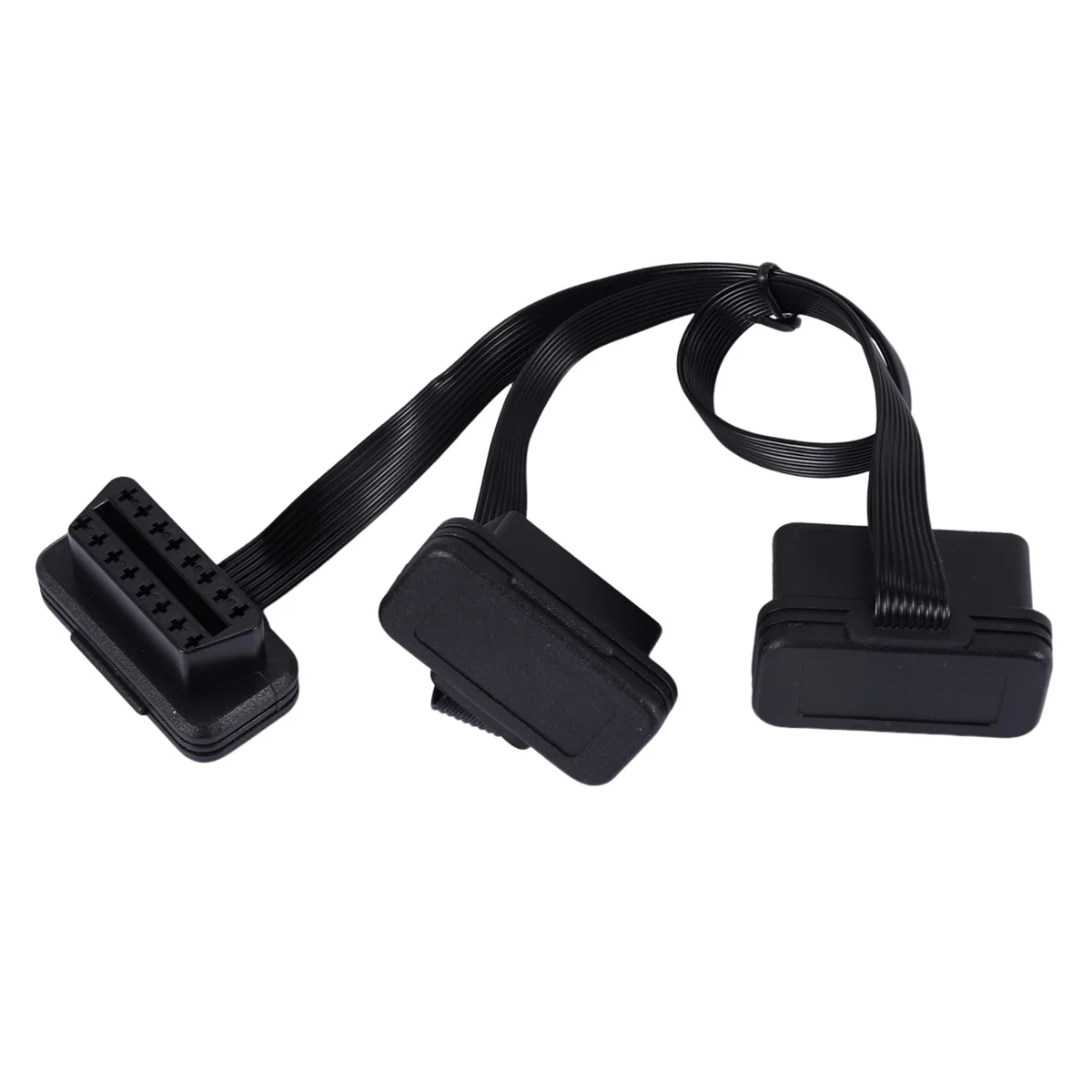 OBDII Extension Dual Connector Y Splitter OBD OBD2 16PIN Male to Female Connection Flat+Thin for ELM327