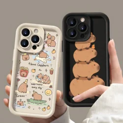 Cartoon Cute Capybaras Phone Case For Samsung S25 S24 S23 S22 S21 S20 Note 20 FE Plus Ultra 4G 5G Soft Silicone TPU Cover