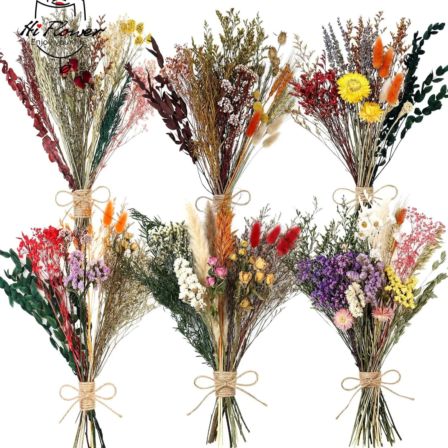 Baby Breath Dried - 6 Ramos de Flores Silvestres Secas