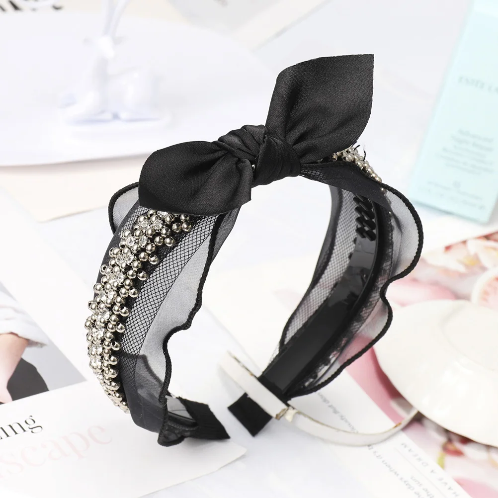 

Pearl Rhinestone Hoop H made Headwear Knit Headb Lace Headdress Crystal Pearl Hair B Matching Dress Unique Design Durable
