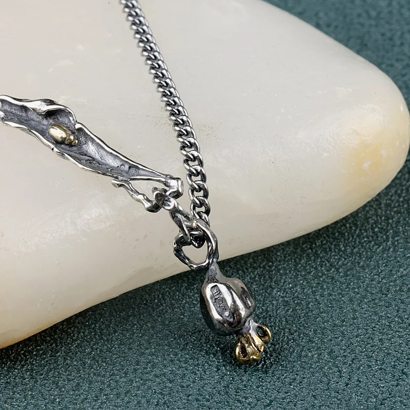 

NEW S925 Silver Lucky Pomegranate Flower Pendant Women's Fashion Creative Jewelry Gift