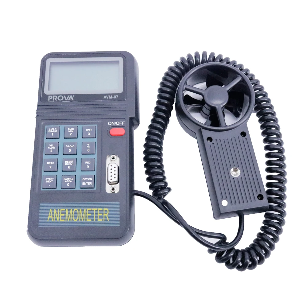 AVM-07 مقياس شدة الريح الرقمي مقياس حجم الهواء نطاق سرعة الرياح (CMM): 0.01 ~ 9999 × 100