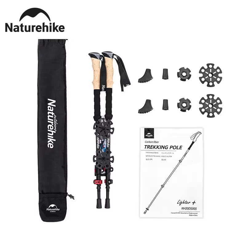 Naturehike Trekkingstöcke 2 Stück Carbonfaser Zusammenklappbare Teleskopstöcke Outdoor-Wanderstöcke Kletterstöcke