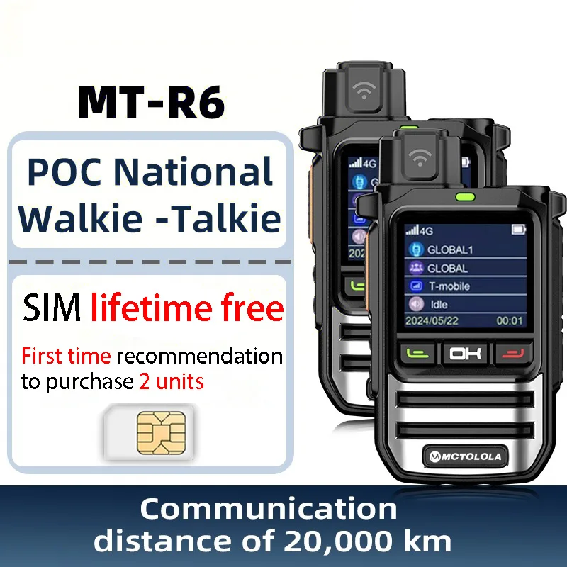 MOTOLOLA (SIM Card Lifetime Free) 4G POC Global Coverage Portable Handheld Walkie Talkie for Long-Distance Communication