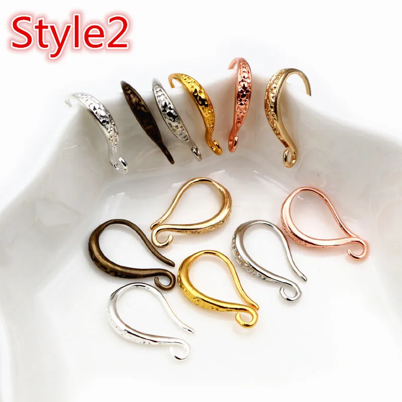 20pcs 15x10mm High Quality Silver Plated Bronze Rose Gold 6 Colors Earring Hooks Wire Settings Base Settings Wholesale